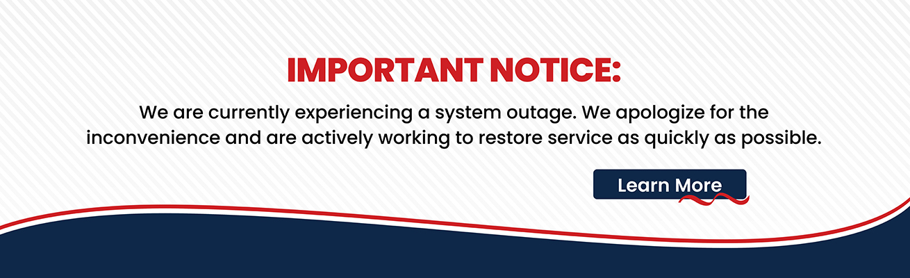 System Outage Banner